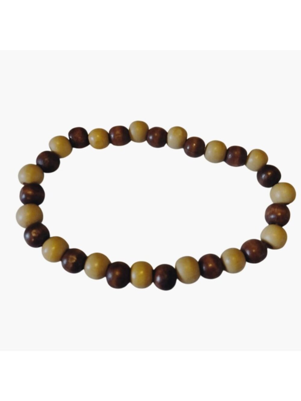 Anklet Natural Wood Bead Bracelet stretch Bead 10 inch Spring Break Beachwear